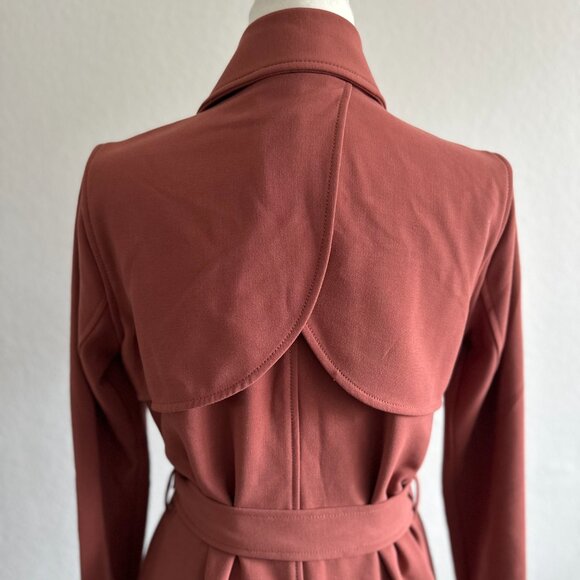 🧥 Abercrombie & Fitch Rust Red Trench Coat – Size Small - Picture 5 of 12